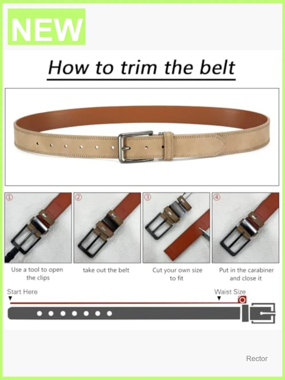 Genuine Cowhide Dress Belt - 1 3/8